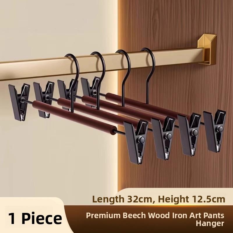 High-End Iron Art Wood Pants Clamp Anti-Slip Strong Clothes Hanger for Home Use Closet Organizer Pants Holder
High-End Iron Art Wood Pants Clamp Anti-Slip Strong Clothes Hanger for Home Use Closet Organizer Pants Holder