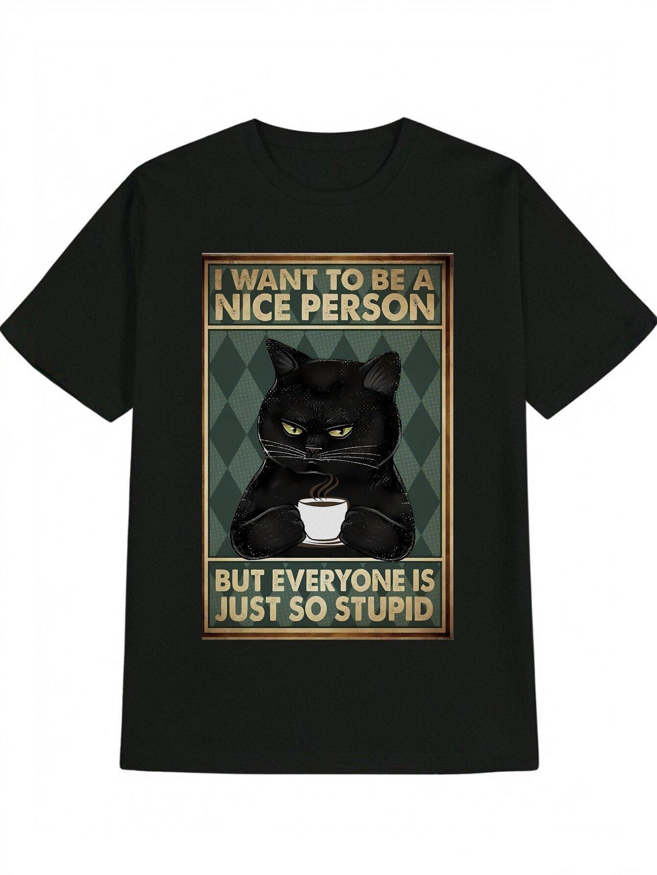 Vintage Dark Humor Graphic T-shirt - Sarcastic Cat Coffee Quote & Diamond Pattern Design XXL
Vintage Dark Humor Graphic T-shirt - Sarcastic Cat Coffee Quote & Diamond Pattern Design XXL