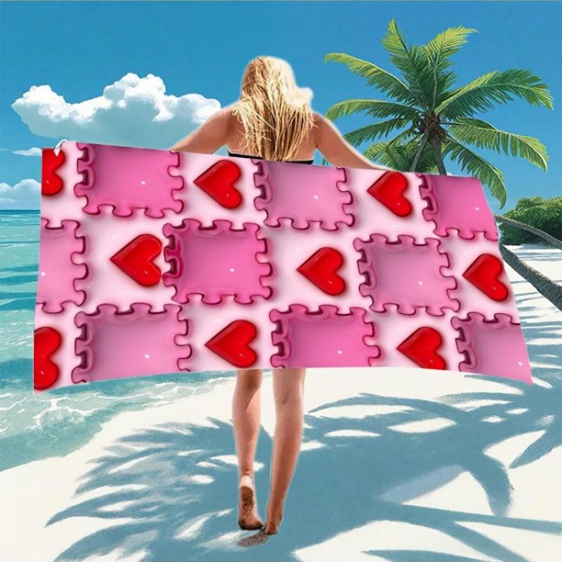1pc 3D Heart & Puzzle Pattern Beach Towel, Oversized Absorbent Bath Towel for Swimming Pool, Travel, Outdoor Camping & Picnic W30*H60(CM)
1pc 3D Heart & Puzzle Pattern Beach Towel, Oversized Absorbent Bath Towel for Swimming Pool, Travel, Outdoor Camping & Picnic W30*H60(CM)