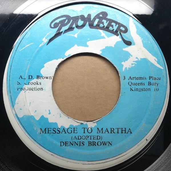 7inch Record DENNIS BROWN Message To Martha NONE Pioneer 1974 Jamaica Reggae Ska Dub Used
7inch Record DENNIS BROWN Message To Martha NONE Pioneer 1974 Jamaica Reggae Ska Dub Used