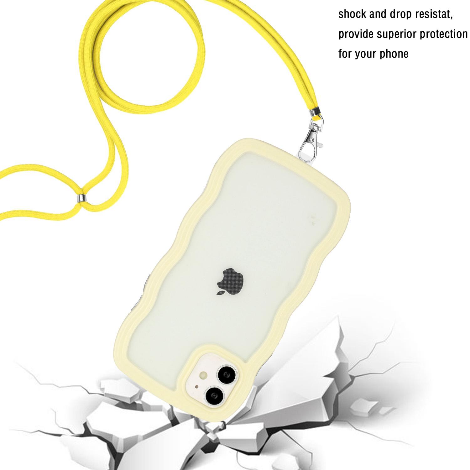For iPhone 11 6.1 inch Impact Resistant Wavy Edge Color Frame Transparent Back Cover with Adjustable Lanyard PC+TPU Phone Case Purple
For iPhone 11 6.1 inch Impact Resistant Wavy Edge Color Frame Transparent Back Cover with Adjustable Lanyard PC+TPU Phone Case Purple