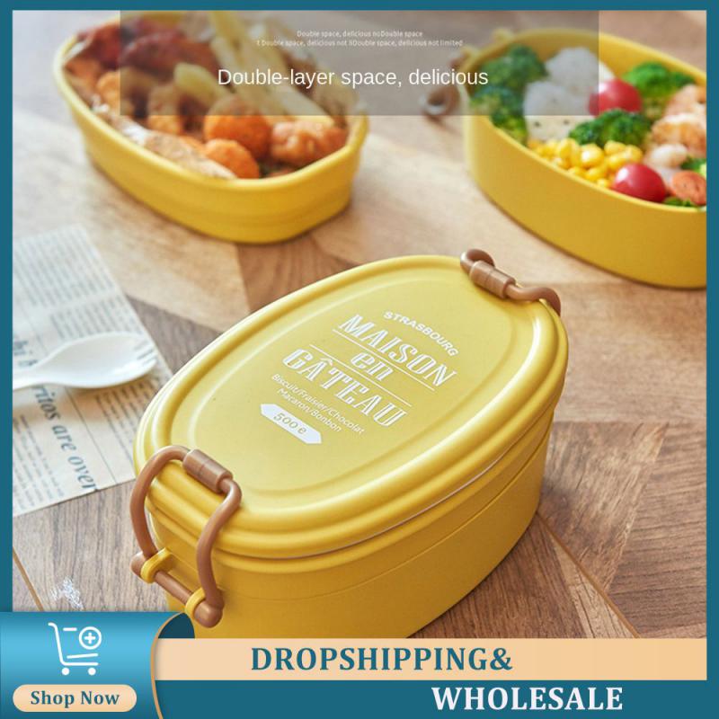 Lunch Box Easy To Carry Healthy Nutrition Double-layer Design 800-1000ml Fruit Box Simple Style Meat And Vegetable Collocation
Lunch Box Easy To Carry Healthy Nutrition Double-layer Design 800-1000ml Fruit Box Simple Style Meat And Vegetable Collocation