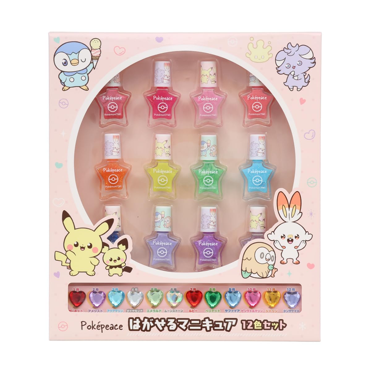 Shobido Pokémon PokéPiece Peel-Off Nail Polish Set (12 Colors) Pink with Birthstone Heart Stone
Shobido Pokémon PokéPiece Peel-Off Nail Polish Set (12 Colors) Pink with Birthstone Heart Stone
