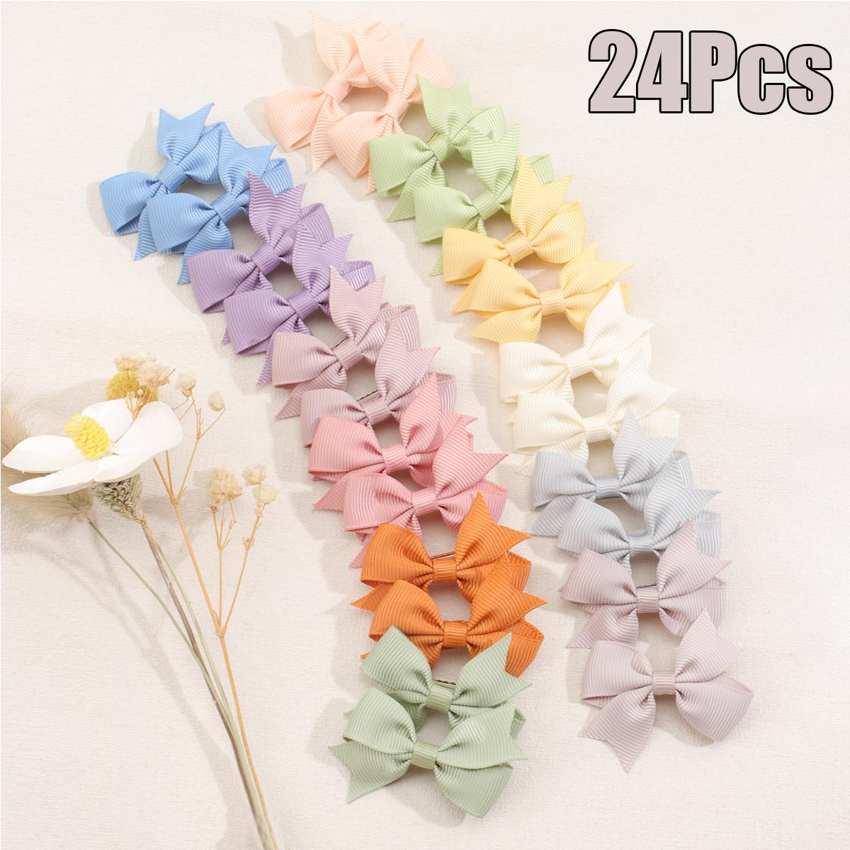 24Pcs Solid Bows Hair Clips For Baby Girls Ribbon Haipins Candy Color Barrette Girls Children Ponytail Hair Accessories Headwear
24Pcs Solid Bows Hair Clips For Baby Girls Ribbon Haipins Candy Color Barrette Girls Children Ponytail Hair Accessories Headwear