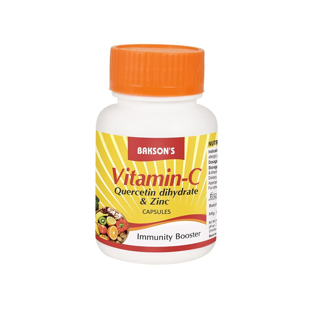 Bakson s Vitamin C Immunity Booster Capsules With Quercetin And Zinc, 30 Capsules Pack, Antioxidant Support
Bakson s Vitamin C Immunity Booster Capsules With Quercetin And Zinc, 30 Capsules Pack, Antioxidant Support