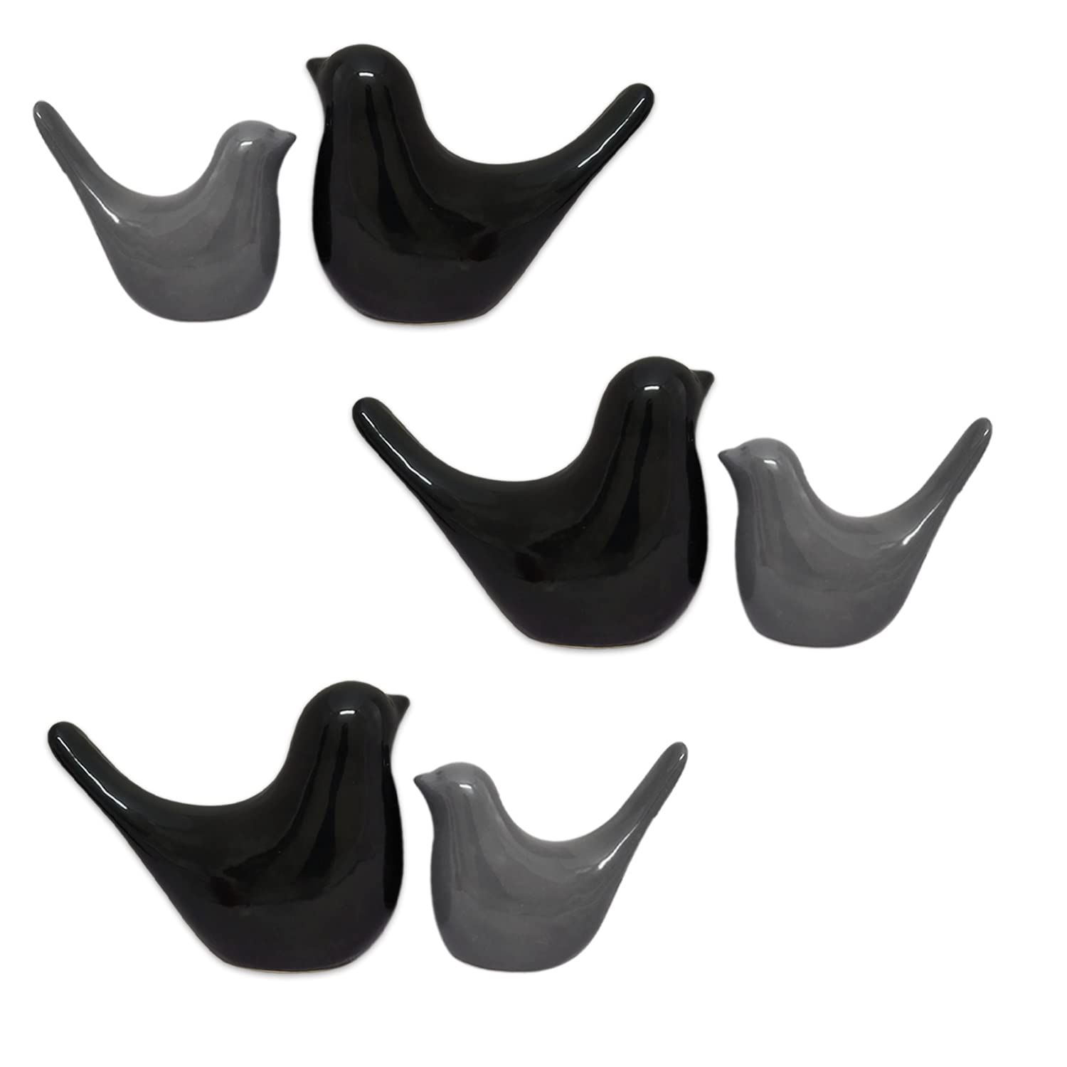 Creative Grey and Black Glossy Ceramic Birds Figurines Home Decorations Accessories Party (Pack of 6, Black & Grey)
Creative Grey and Black Glossy Ceramic Birds Figurines Home Decorations Accessories Party (Pack of 6, Black & Grey)