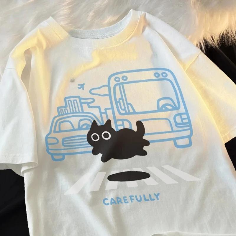 Crossing The Road Cat Cute Cartoon Black Cat Summer Womens Slim Fit TShirt Soft Leisure Breathable Pleasure Comfort Tops S
Crossing The Road Cat Cute Cartoon Black Cat Summer Womens Slim Fit TShirt Soft Leisure Breathable Pleasure Comfort Tops S