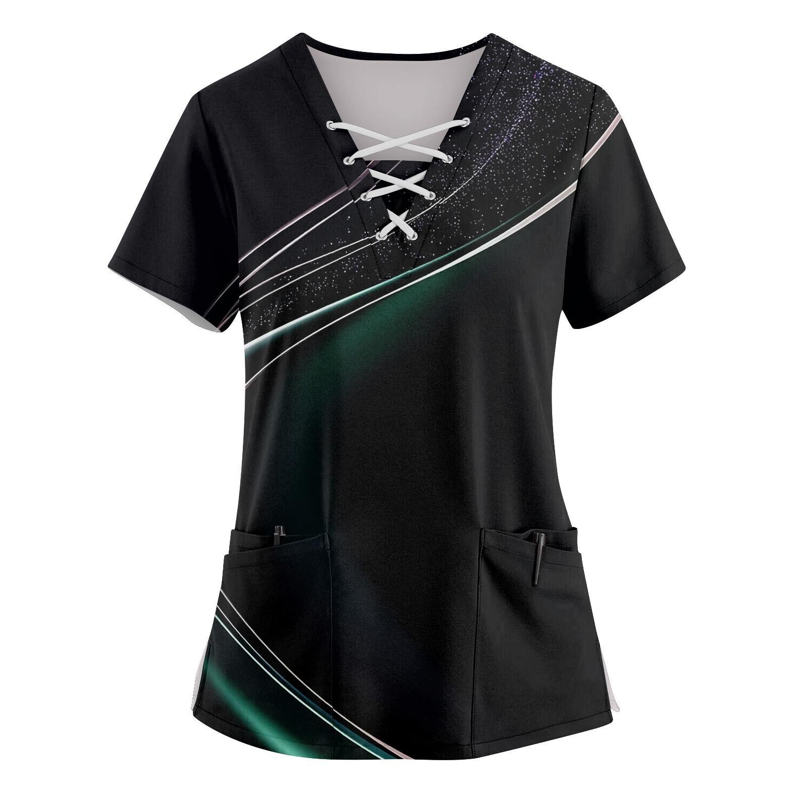 Женский топ с короткими рукавами, V-образным вырезом, цветочным принтом и карманом L чёрный
Женский топ с короткими рукавами, V-образным вырезом, цветочным принтом и карманом L чёрный