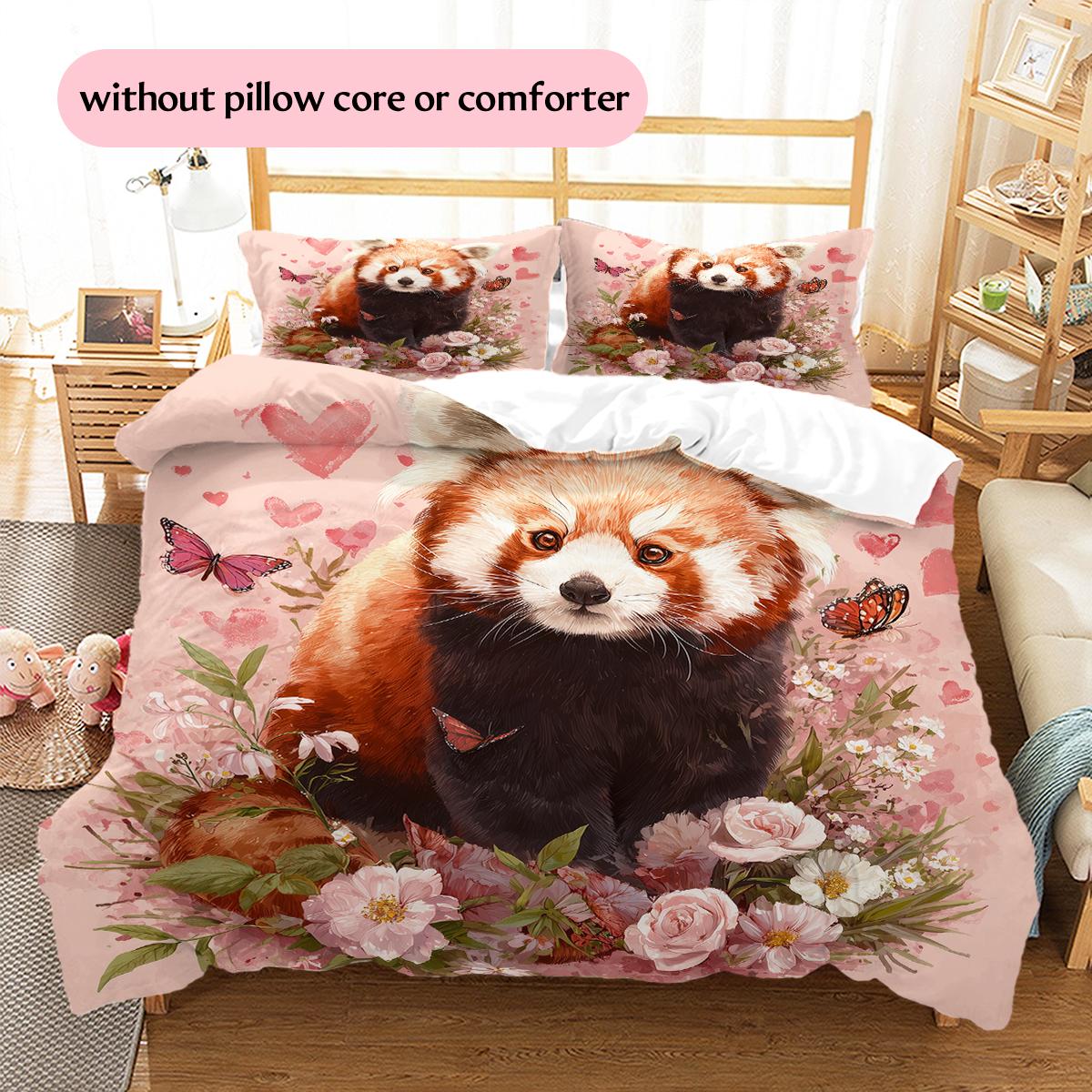 Pink Red Panda Pattern Bedding Home Decoration Birthday Gift (1 * duvet cover + 2 * pillowcase, without core) 135x200cm
Pink Red Panda Pattern Bedding Home Decoration Birthday Gift (1 * duvet cover + 2 * pillowcase, without core) 135x200cm