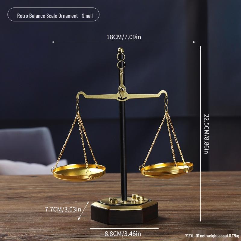 Retro Metal Balance Scale Ornament for Living Room or Office Decor
Retro Metal Balance Scale Ornament for Living Room or Office Decor
