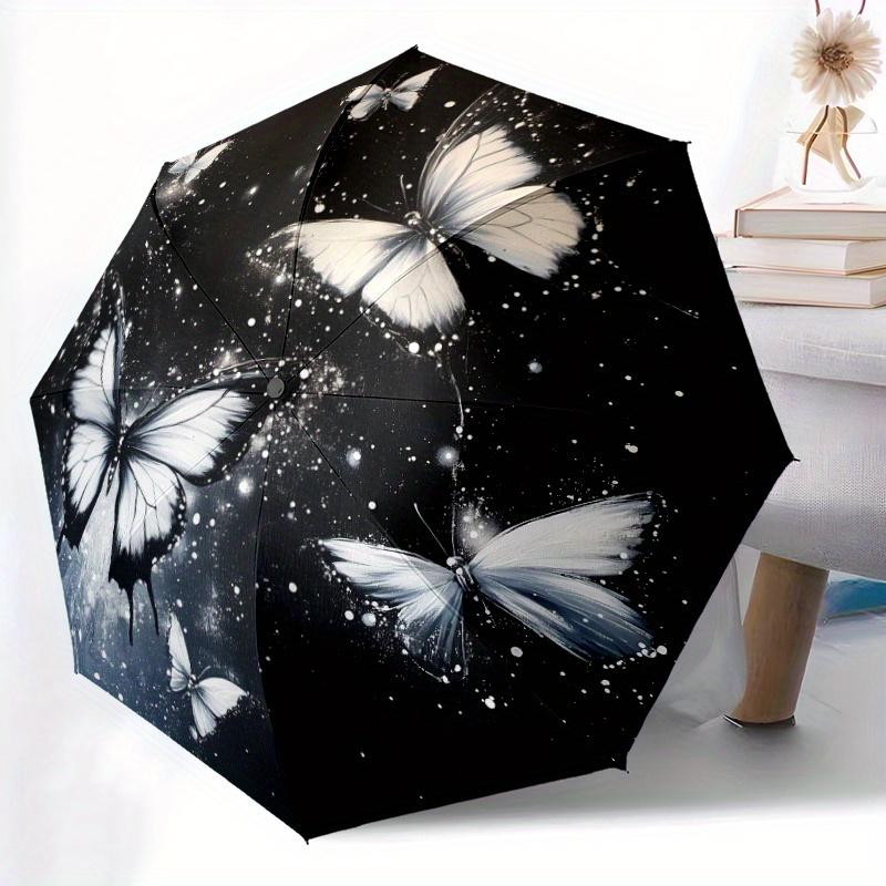 1pc Automatic Open/Close Umbrella with - Compact Folding Umbrella, Windproof 8-Rib Frame, Elegant Black & White Butterfly Patt (as the picture,Iron&8K)
1pc Automatic Open/Close Umbrella with - Compact Folding Umbrella, Windproof 8-Rib Frame, Elegant Black & White Butterfly Patt (as the picture,Iron&8K)