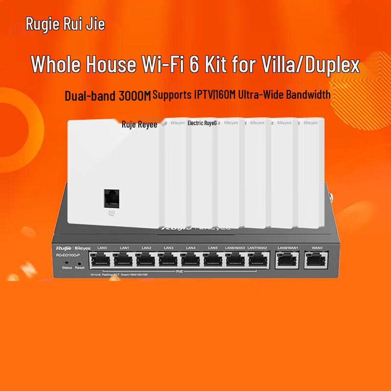 Ruijie WiFi 6 Whole-Home Gigabit Wireless AP Panel System
Ruijie WiFi 6 Whole-Home Gigabit Wireless AP Panel System