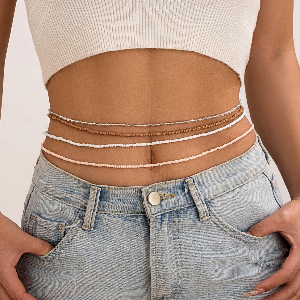 4Pcs Creative Boho Colorful Elastic Seed Beads Waist Belly Belt Chains for Women Summer Bikini Sexy Body Jewelry Y2K Accessories
4Pcs Creative Boho Colorful Elastic Seed Beads Waist Belly Belt Chains for Women Summer Bikini Sexy Body Jewelry Y2K Accessories