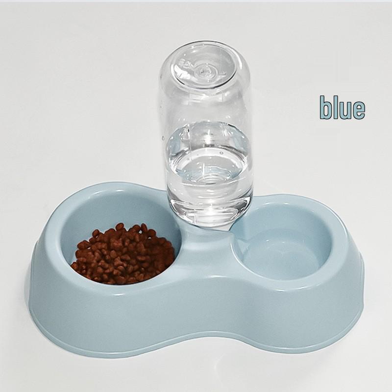 Двойная миска для питомцев с защитой от опрокидывания - Легко моющаяся, утолщенный пластик для кошек и собак