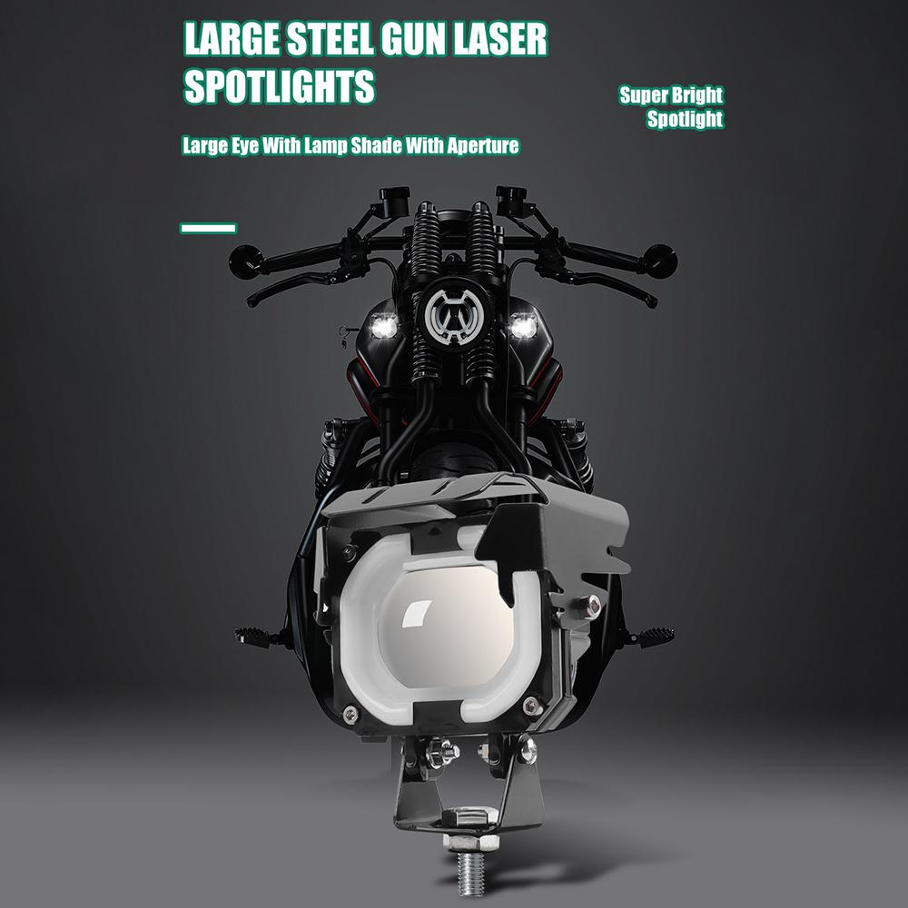 Motorcycle LED Headlight with RGB Angel Eye Halo High Low Beam Laser Spotlight Type A
Motorcycle LED Headlight with RGB Angel Eye Halo High Low Beam Laser Spotlight Type A
