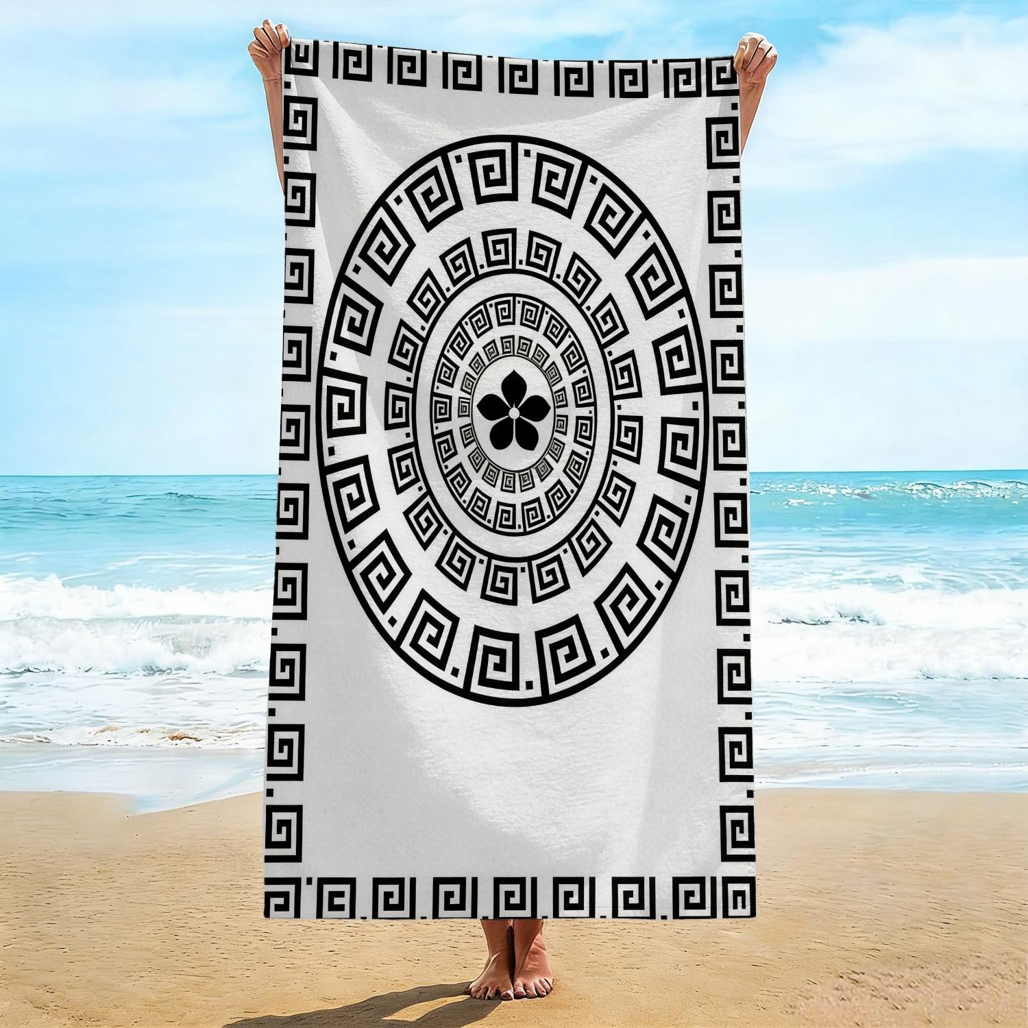 Oversized Greek Key Beach Towel, Soft Microfiber Quick Dry Black White Meander Print Bath Towel, Large Pool Travel Beach Blanket W40*H60(CM)
Oversized Greek Key Beach Towel, Soft Microfiber Quick Dry Black White Meander Print Bath Towel, Large Pool Travel Beach Blanket W40*H60(CM)