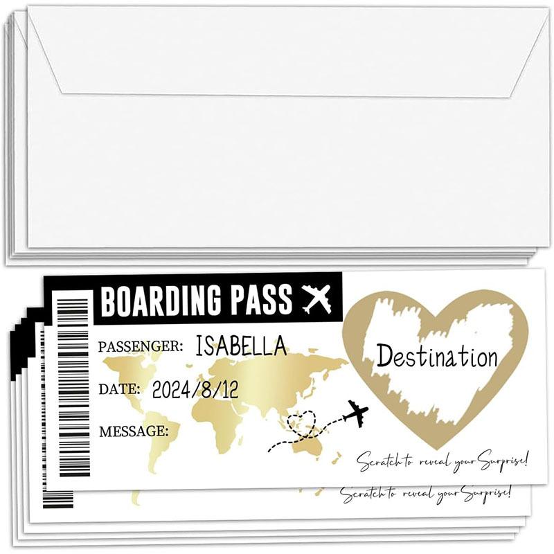 5Pcs/Set Surprise Scratch Off Boarding Pass Cards for Birthday Wedding Party DIY Game Gift
5Pcs/Set Surprise Scratch Off Boarding Pass Cards for Birthday Wedding Party DIY Game Gift