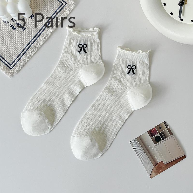 5 пар тонких сетчатых носков из чистого хлопка с бантом и кружевом без косточек для женщин на лето 5 Pairs молочный белый
5 пар тонких сетчатых носков из чистого хлопка с бантом и кружевом без косточек для женщин на лето 5 Pairs молочный белый