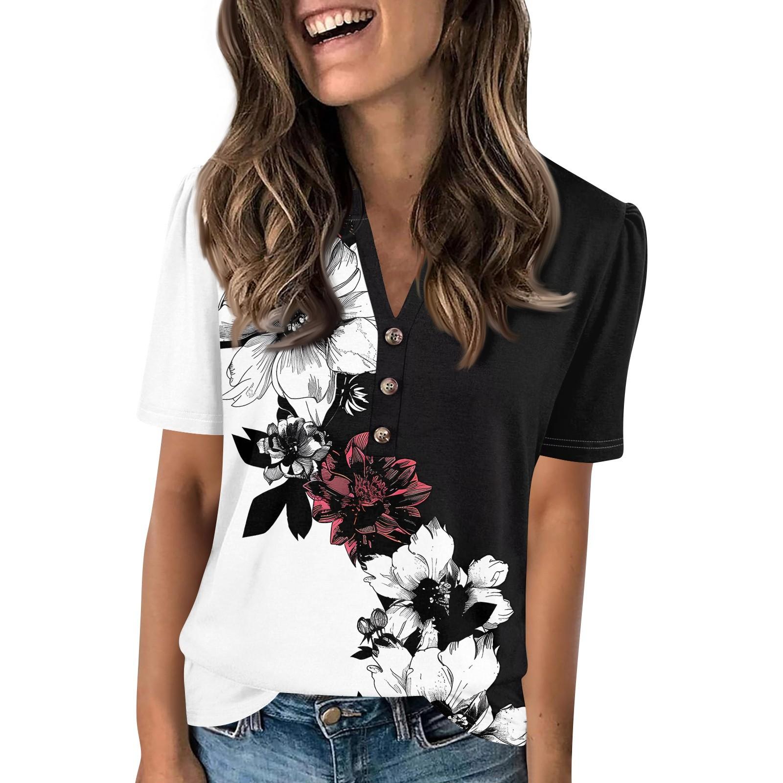 Женский модный повседневный свитер с коротким рукавом и принтом на пуговицах и V-образным вырезом L чёрный
Женский модный повседневный свитер с коротким рукавом и принтом на пуговицах и V-образным вырезом L чёрный