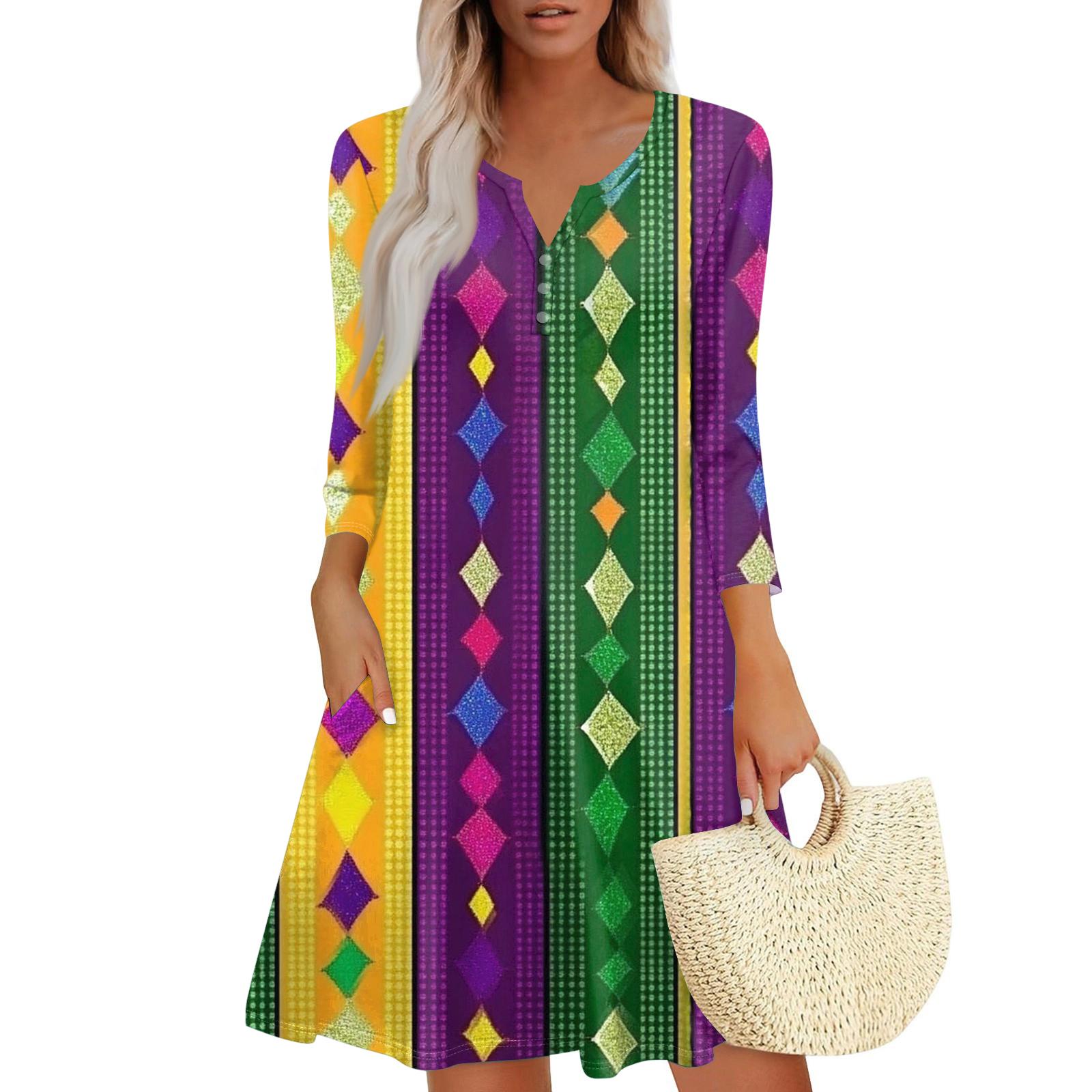 Women s Dress Loose V Neck Three-quarter Sleeve With Pockets Dress L
Women s Dress Loose V Neck Three-quarter Sleeve With Pockets Dress L