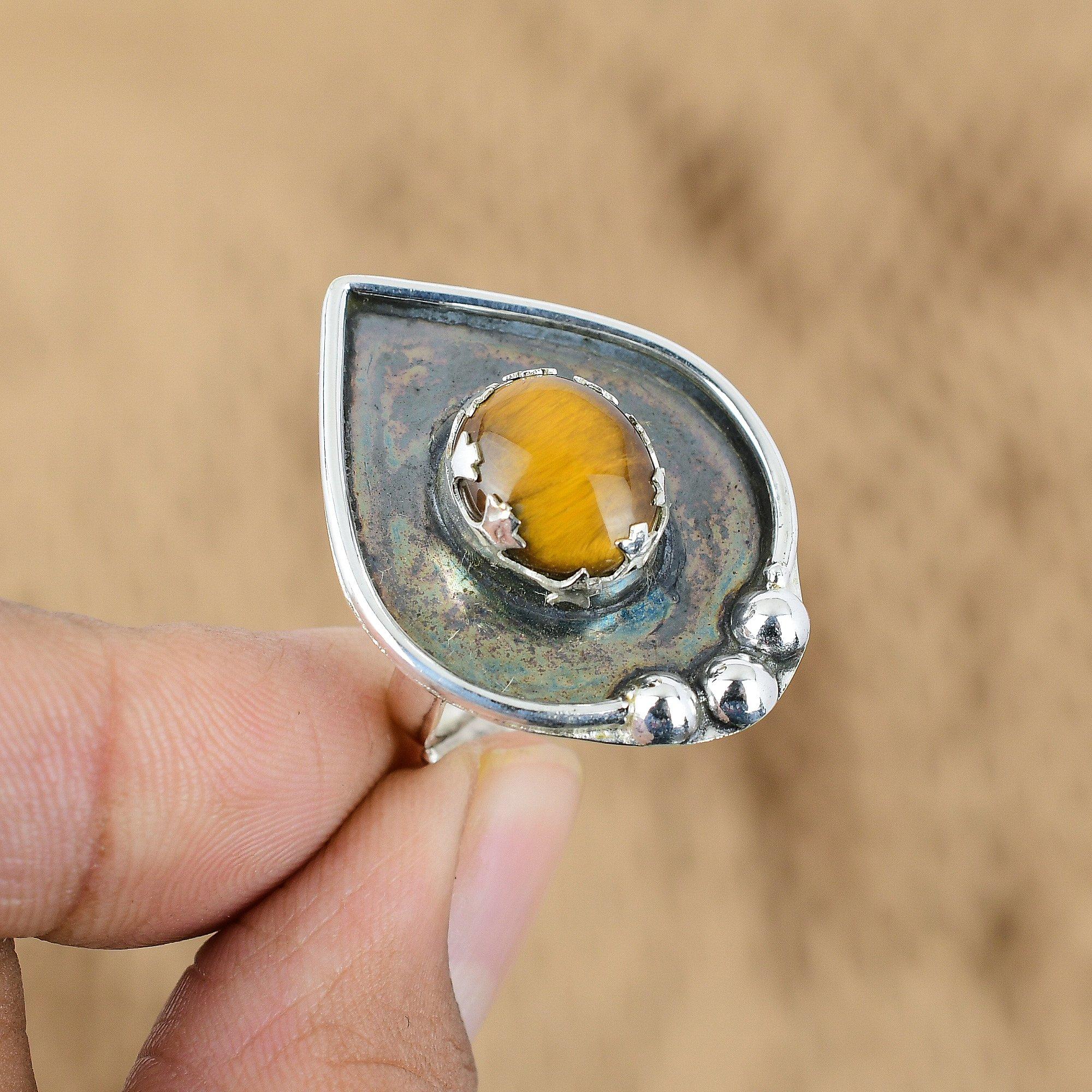 Natural Tiger S Eye Gemstone Promise Adjustable Ring 925 Sterling Silver Jewelry Yes
Natural Tiger S Eye Gemstone Promise Adjustable Ring 925 Sterling Silver Jewelry Yes