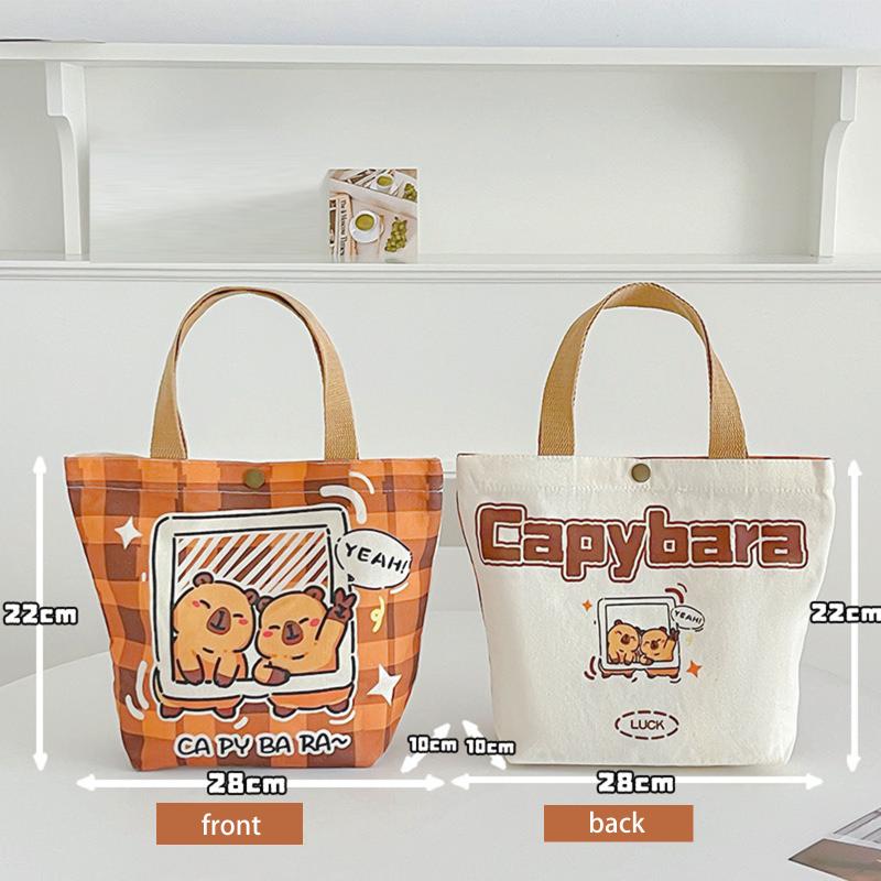 Portable Casual Capybara Canvas Bag Large Capacity Commuting Bag Lovely Fashion Tote Bags
Portable Casual Capybara Canvas Bag Large Capacity Commuting Bag Lovely Fashion Tote Bags
