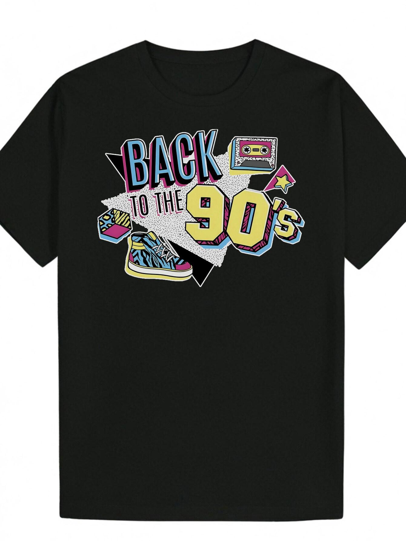 Retro 90 S Graphic T-shirt - Black Casual Polyester Tee with Colorful Back to the 90 s Design XXL
Retro 90 S Graphic T-shirt - Black Casual Polyester Tee with Colorful Back to the 90 s Design XXL