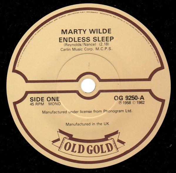 7inch Record MARTY WILDE - Endless Sleep / Donna OG9250 Old Gold 1982 UK Pop Used 
7inch Record MARTY WILDE - Endless Sleep / Donna OG9250 Old Gold 1982 UK Pop Used