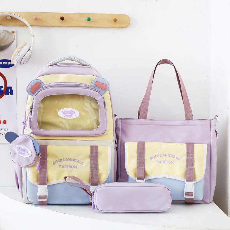 Three-Piece Schoolbag Set Junior High School Student Backpack Girl s Large Capacity Color Contrast Backpack фіолетовий
Three-Piece Schoolbag Set Junior High School Student Backpack Girl s Large Capacity Color Contrast Backpack фіолетовий
