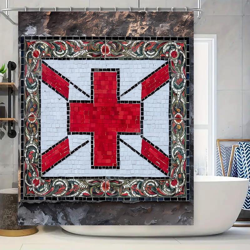 Vintage Mosaic Shower Curtain With British Flag Design Bathroom Decoration Rustic Red Cross Tile Print Available In Various Size W60H190(CM)-1 Pcs
Vintage Mosaic Shower Curtain With British Flag Design Bathroom Decoration Rustic Red Cross Tile Print Available In Various Size W60H190(CM)-1 Pcs