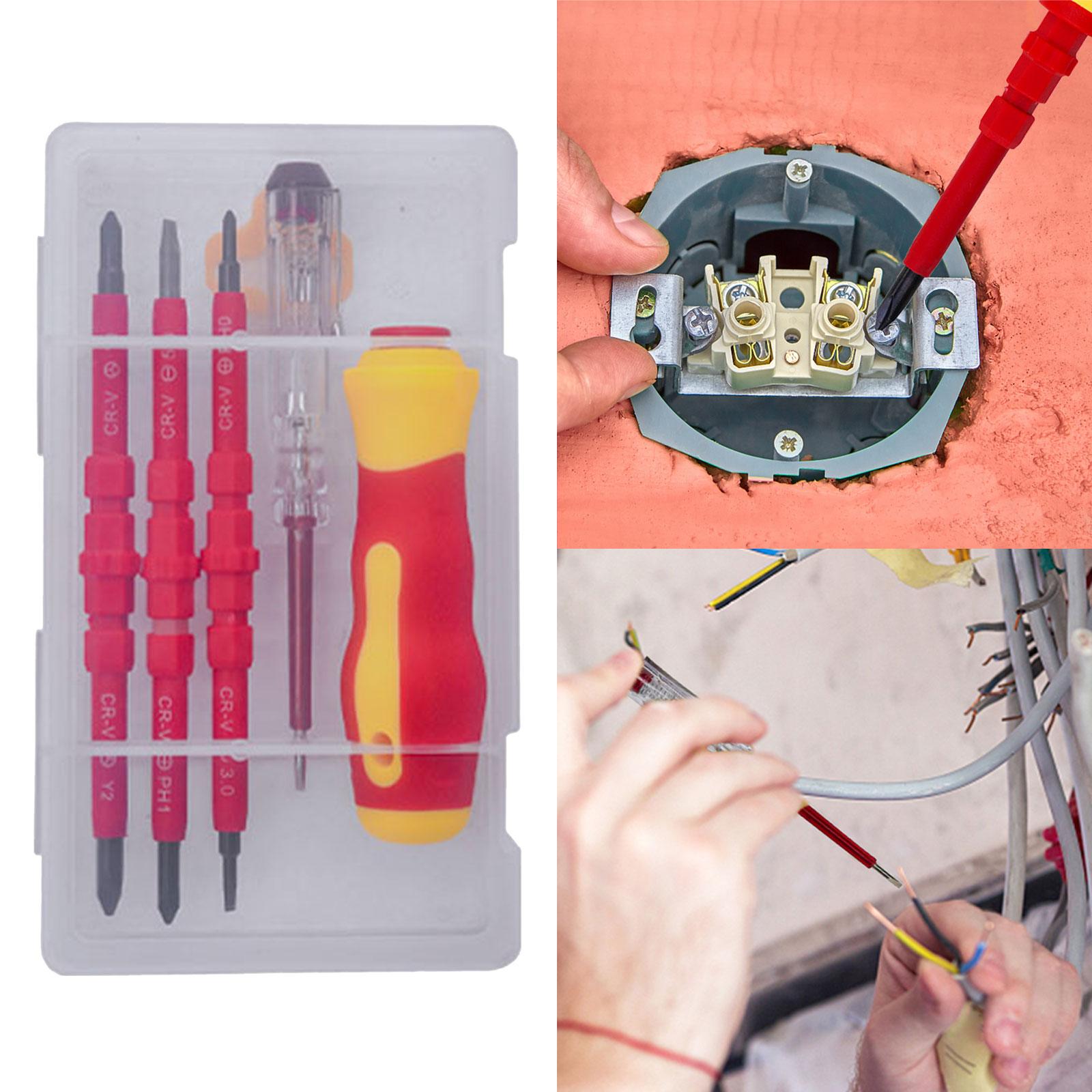 Insulated Screwdriver Set 5 in 1 Multifunctional Magnetic Tip for Electricians Technicians Safe Electrical Maintenance
Insulated Screwdriver Set 5 in 1 Multifunctional Magnetic Tip for Electricians Technicians Safe Electrical Maintenance