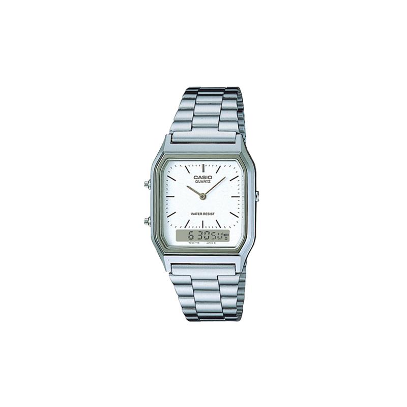 Casio YOUTH Series-Square Plate Double Display Retro Small Square Steel Belt Waterproof Shi Ying Movement Stainless Steel Strap AQ-230A-7DMQYES білий
Casio YOUTH Series-Square Plate Double Display Retro Small Square Steel Belt Waterproof Shi Ying Movement Stainless Steel Strap AQ-230A-7DMQYES білий