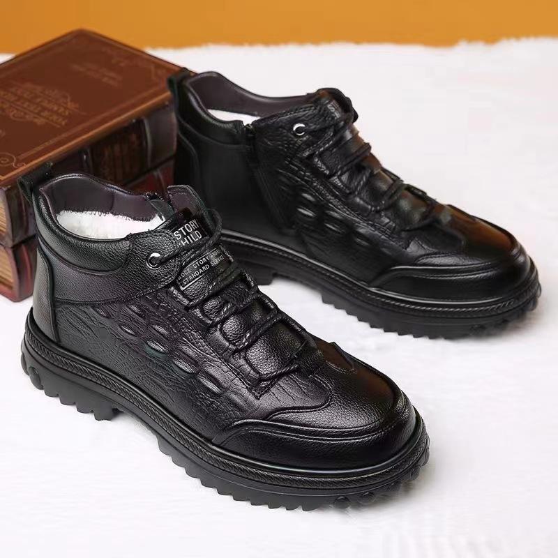 Winter new men s casual leather shoes medium-top Martin boots fashion trendy with velvet thickened cotton boots high-top men s shoes 39
Winter new men s casual leather shoes medium-top Martin boots fashion trendy with velvet thickened cotton boots high-top men s shoes 39