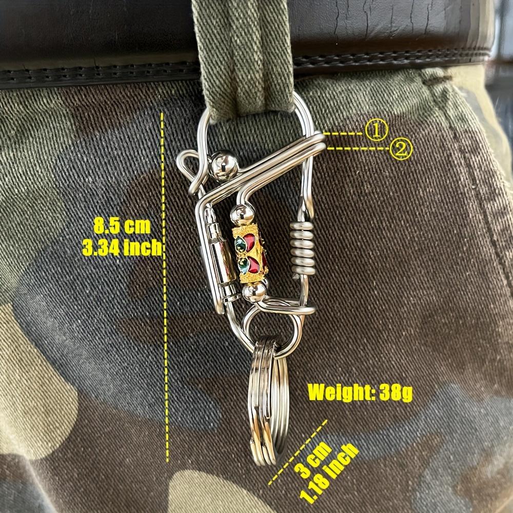 Stainless Steel Handicraft Keychains For Men, Waist Buckle Multicolor Matte Bead Car Keyring, Outdoor Mechanical Style Key Ring S
Stainless Steel Handicraft Keychains For Men, Waist Buckle Multicolor Matte Bead Car Keyring, Outdoor Mechanical Style Key Ring S