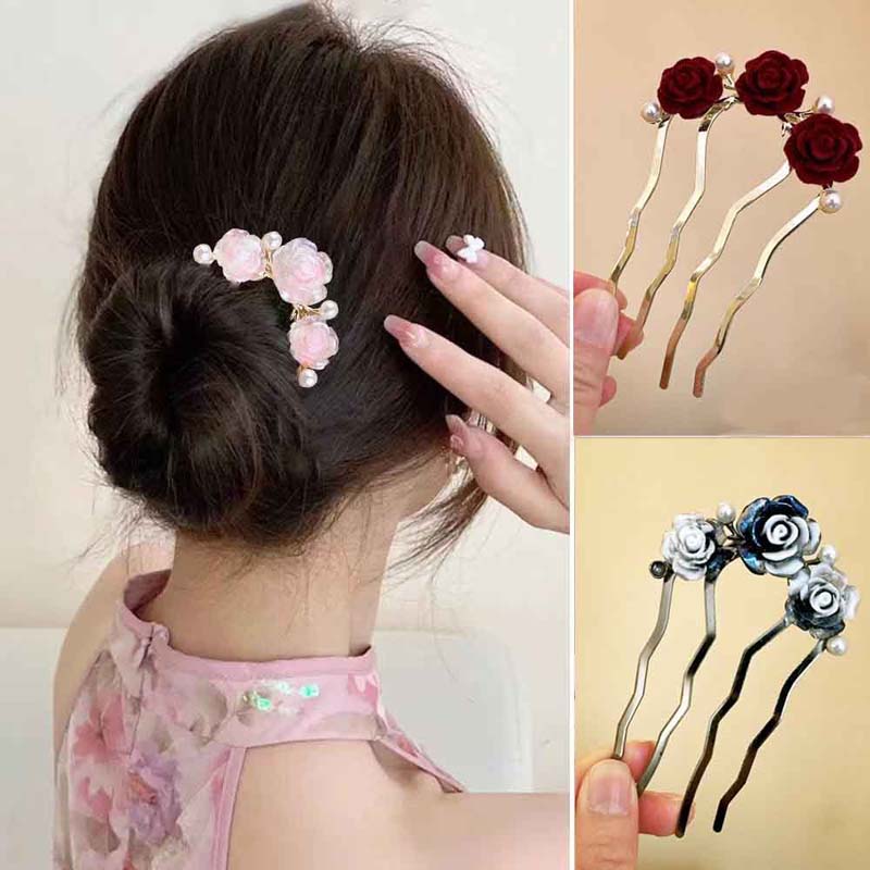 Vintage Red Velvet Rose Flower Hair Stick For Women Girls Elegant Metal U-shaped Hairpin Hanfu Headwear Hair Accessories
Vintage Red Velvet Rose Flower Hair Stick For Women Girls Elegant Metal U-shaped Hairpin Hanfu Headwear Hair Accessories