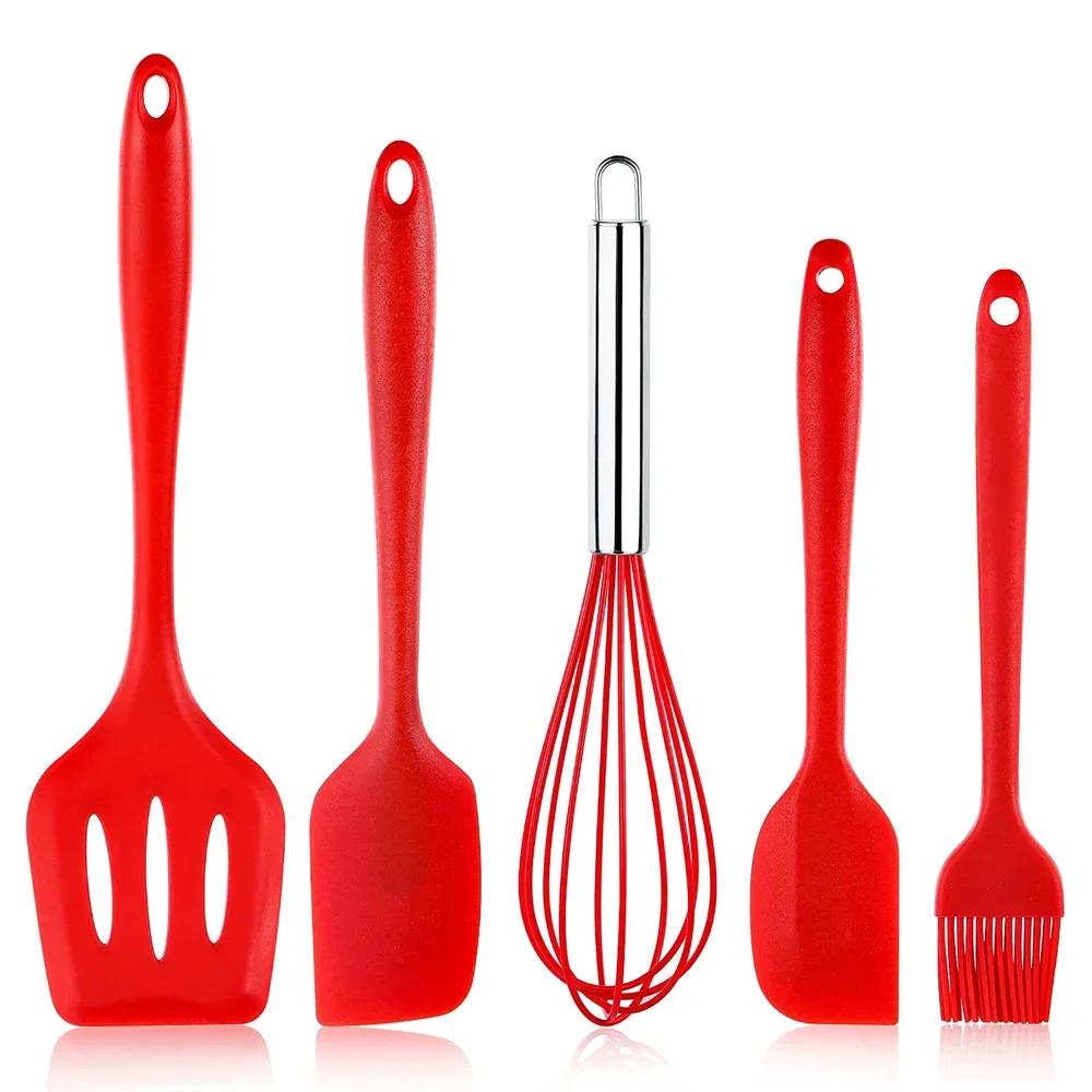 5pcs Silicone Cooking Utensils Kitchen Utensil Set Non-Stick Spatula Stainless Steel Handle With Storage Box Kitchen Tools
5pcs Silicone Cooking Utensils Kitchen Utensil Set Non-Stick Spatula Stainless Steel Handle With Storage Box Kitchen Tools