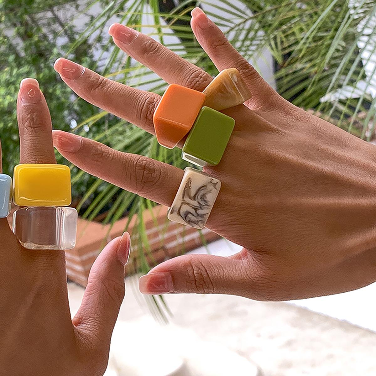 Accessories, personalized pastoral color square ring women, sweet and cool Internet celebrity vacation style geometric jewelry
Accessories, personalized pastoral color square ring women, sweet and cool Internet celebrity vacation style geometric jewelry