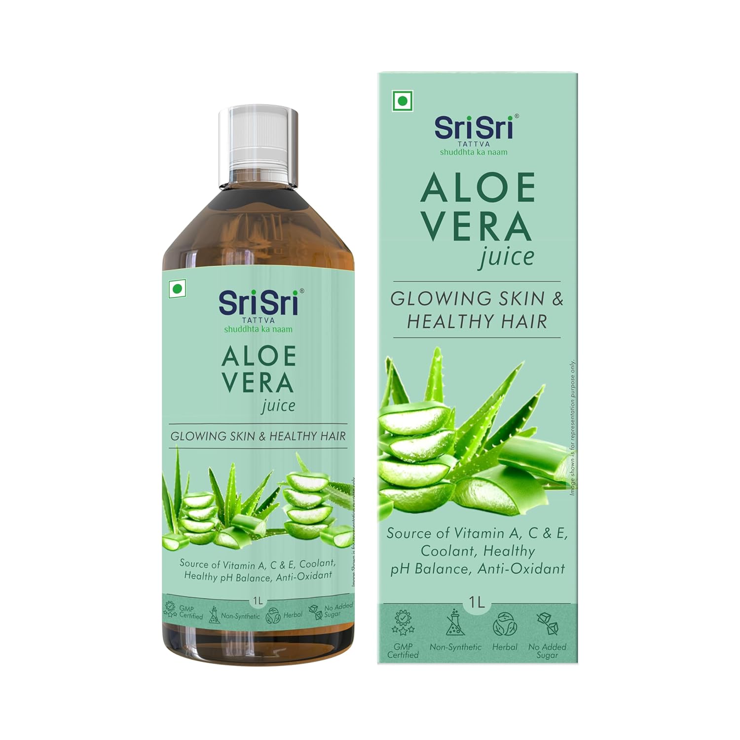 Sri Sri Tattva Shuddhta Ka Naam Aloe Vera Juice - Natural, Supports Healthy Weight | 1 L 2.2lbs
Sri Sri Tattva Shuddhta Ka Naam Aloe Vera Juice - Natural, Supports Healthy Weight | 1 L 2.2lbs