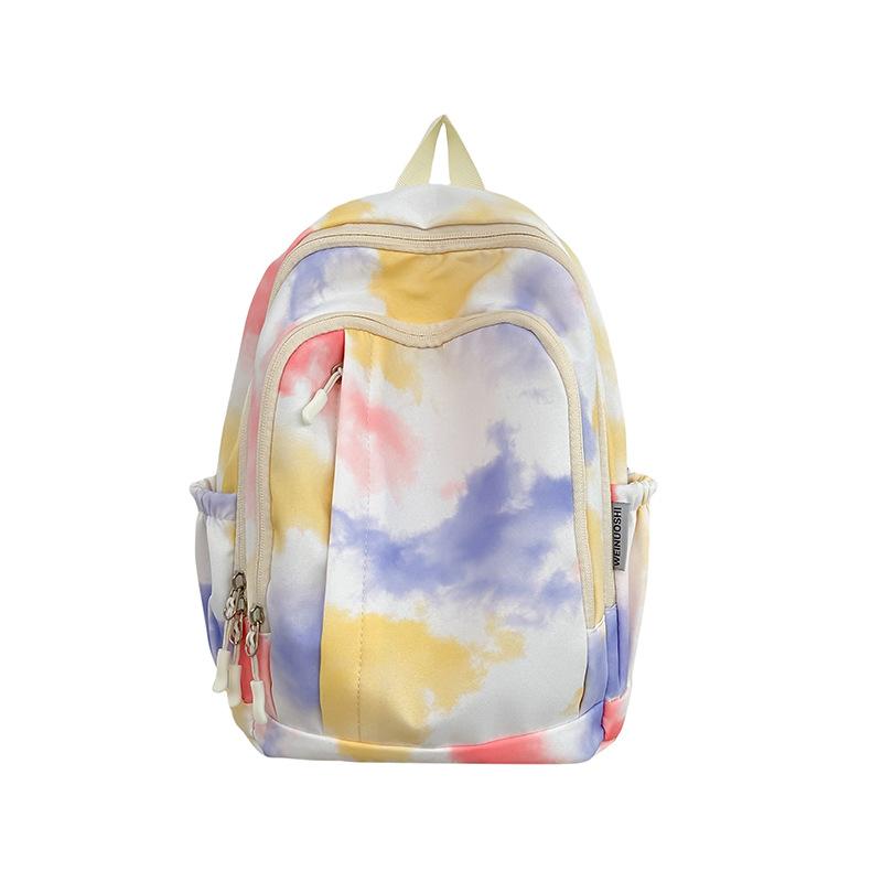 Маленький рюкзак, женский рюкзак с принтом тай-дай, школьный рюкзак большой вместимости для учащихся средней школы жёлтый
