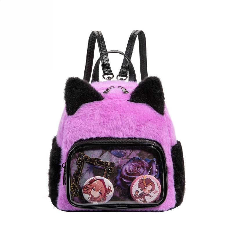 Purple Plush Cat Ear Mini Backpack, Fuzzy Crossbody Bag with Clear Ita Window, Cute Kawaii Shoulder Bag for Women Girls фиолетовый
Purple Plush Cat Ear Mini Backpack, Fuzzy Crossbody Bag with Clear Ita Window, Cute Kawaii Shoulder Bag for Women Girls фиолетовый