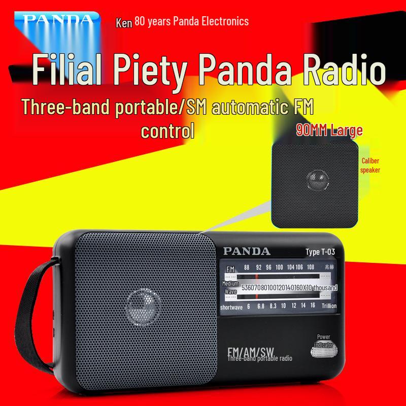 PANDA T-03: Portable Full Band FM Radio with External Speaker for Elderly. Black
PANDA T-03: Portable Full Band FM Radio with External Speaker for Elderly. Black