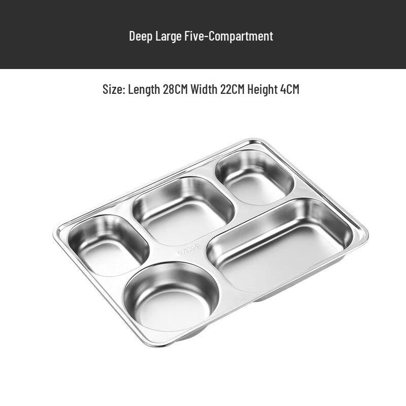 Anmu 304 Stainless Steel 5-Compartment Square Lunch Box with Lid
Anmu 304 Stainless Steel 5-Compartment Square Lunch Box with Lid