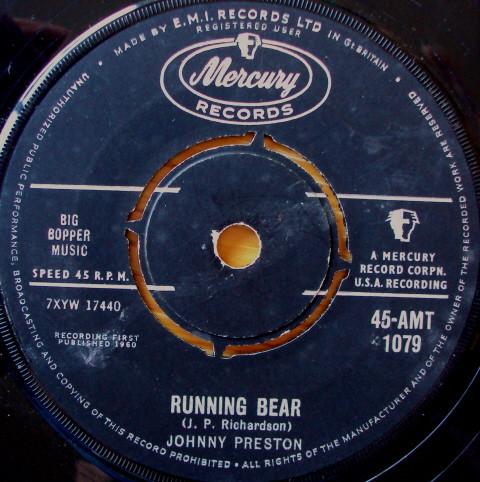 7inch Record JOHNNY PRESTON - Running Bear / My Heart Knows 45AMT1079 Mercury 1960 UK Rock Used
7inch Record JOHNNY PRESTON - Running Bear / My Heart Knows 45AMT1079 Mercury 1960 UK Rock Used