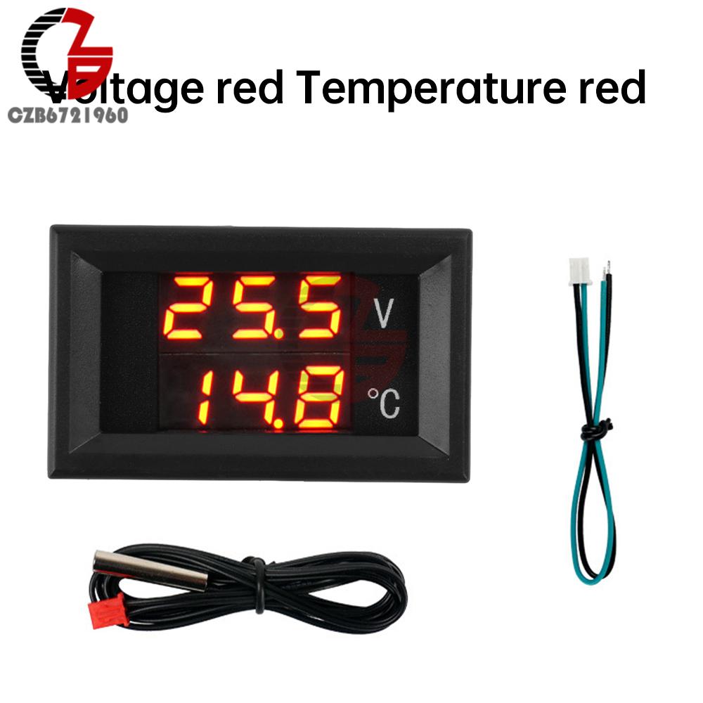 DC 4-28V Voltmeter Thermometer Digital Dual Display Voltage Tester Temperature Meter NTC Probe Temperature Sensor Detector red red
DC 4-28V Voltmeter Thermometer Digital Dual Display Voltage Tester Temperature Meter NTC Probe Temperature Sensor Detector red red