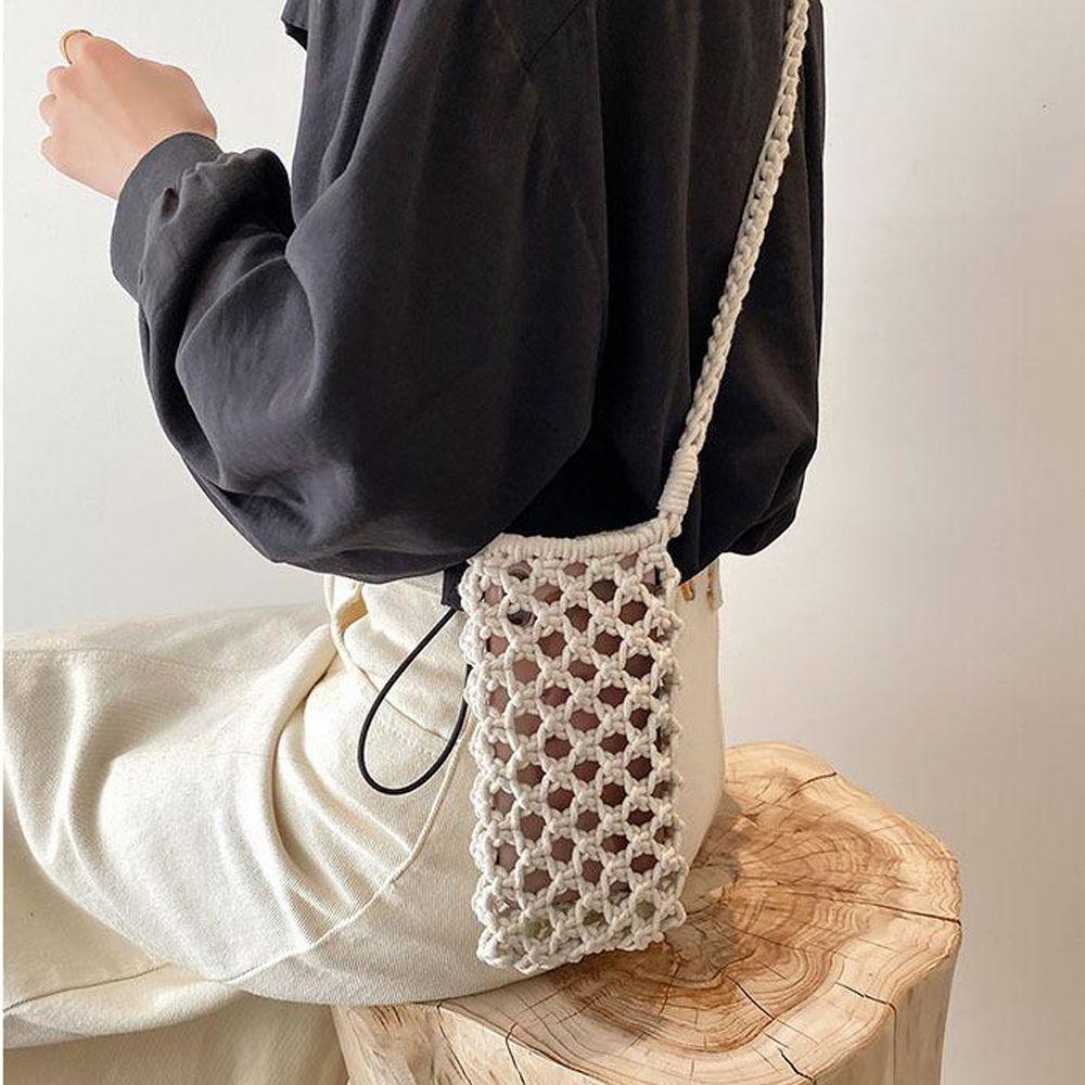 Нитяные маленькие плетеные сумки для мобильных телефонов, плетеные сумки, сумка для телефона через плечо, плетеная сумка через плечо жёлтый