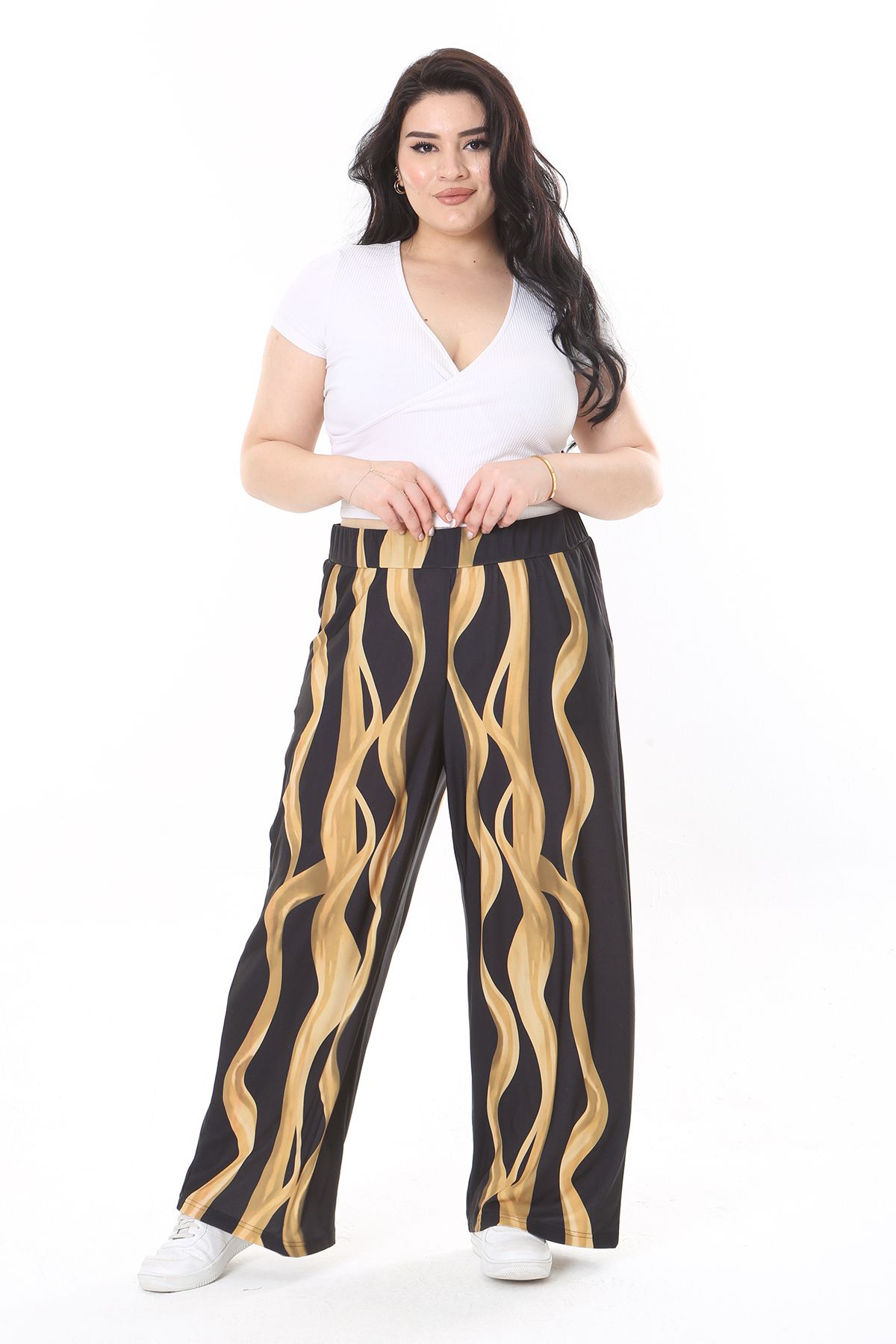 Women s Style Plus Size Pants Large Size Black Elastic Waist Side Pocket Lycra Patterned Trousers L
Women s Style Plus Size Pants Large Size Black Elastic Waist Side Pocket Lycra Patterned Trousers L