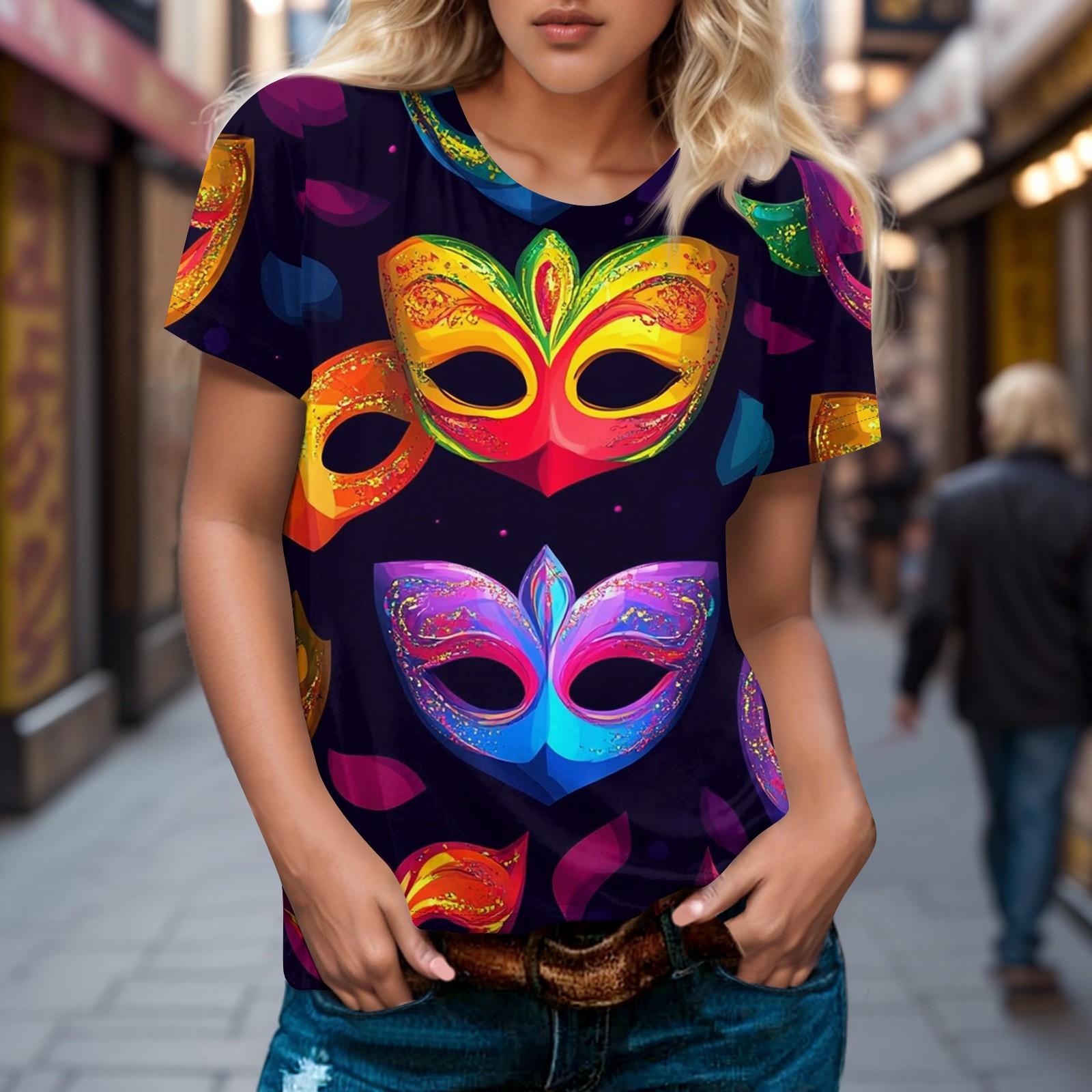 Женская повседневная футболка с коротким рукавом и круглым вырезом с принтом M
Женская повседневная футболка с коротким рукавом и круглым вырезом с принтом M