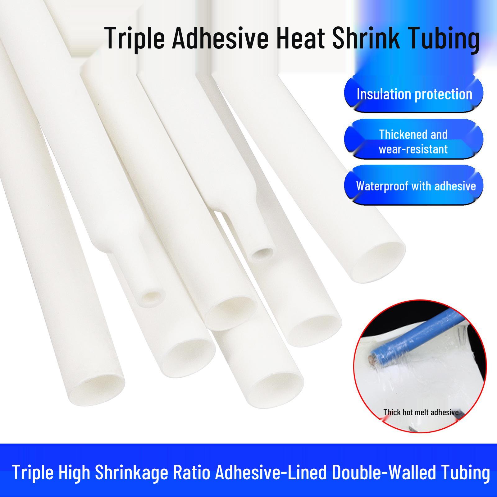 White Heat Shrink Tubing with Adhesive, 3/4x Shrinkage for Data Cable Protection, 3x4x Double-Wall Insulating Sleeve Diameter 9.5mm (3x Shrink)
White Heat Shrink Tubing with Adhesive, 3/4x Shrinkage for Data Cable Protection, 3x4x Double-Wall Insulating Sleeve Diameter 9.5mm (3x Shrink)