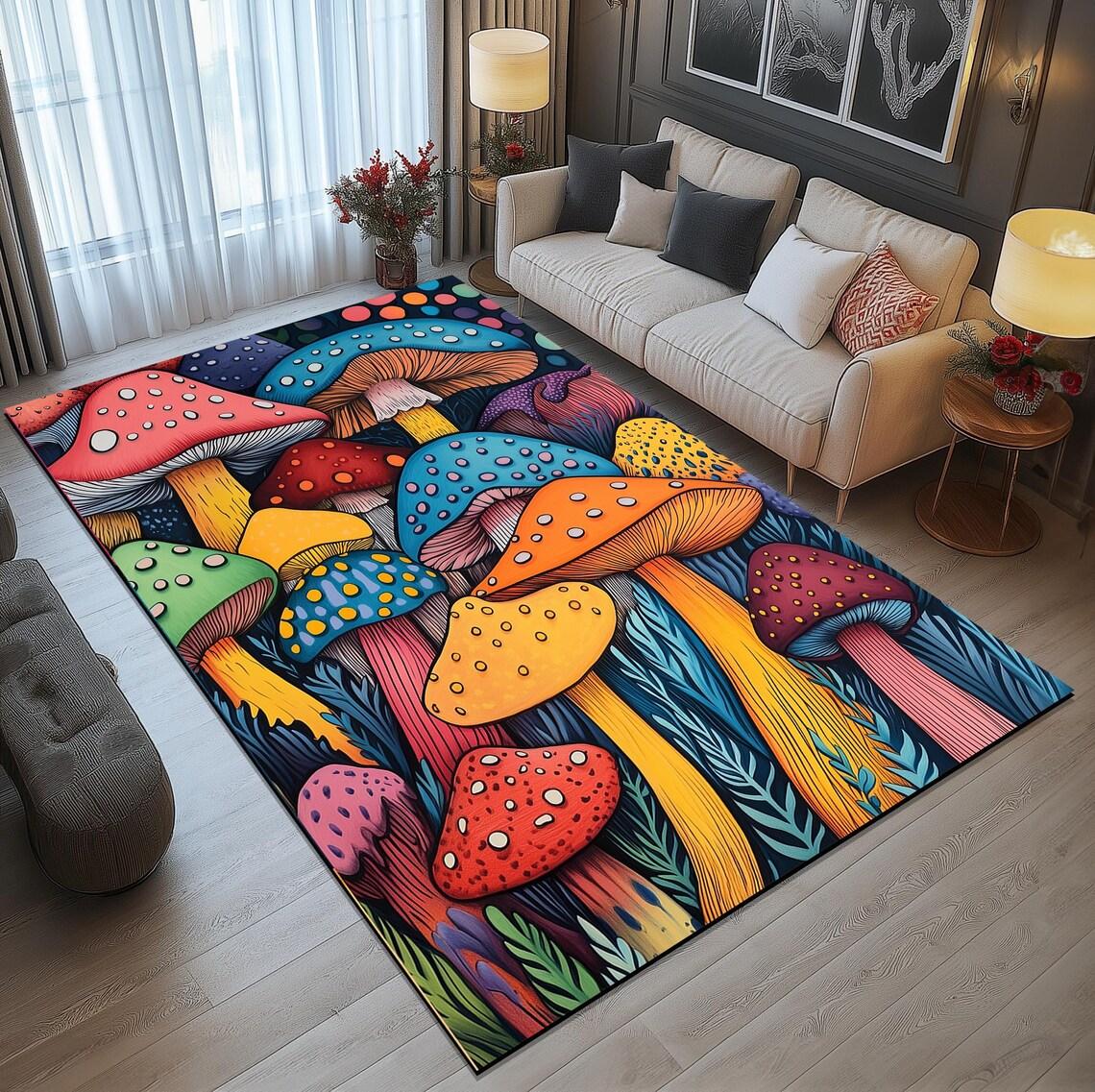 Mushroom Pattern Carpet for Living Room Decor Whimsical Nonslip Soft Mat Kitchen Coffee Table Floor Mat Washable 50X80CM
Mushroom Pattern Carpet for Living Room Decor Whimsical Nonslip Soft Mat Kitchen Coffee Table Floor Mat Washable 50X80CM