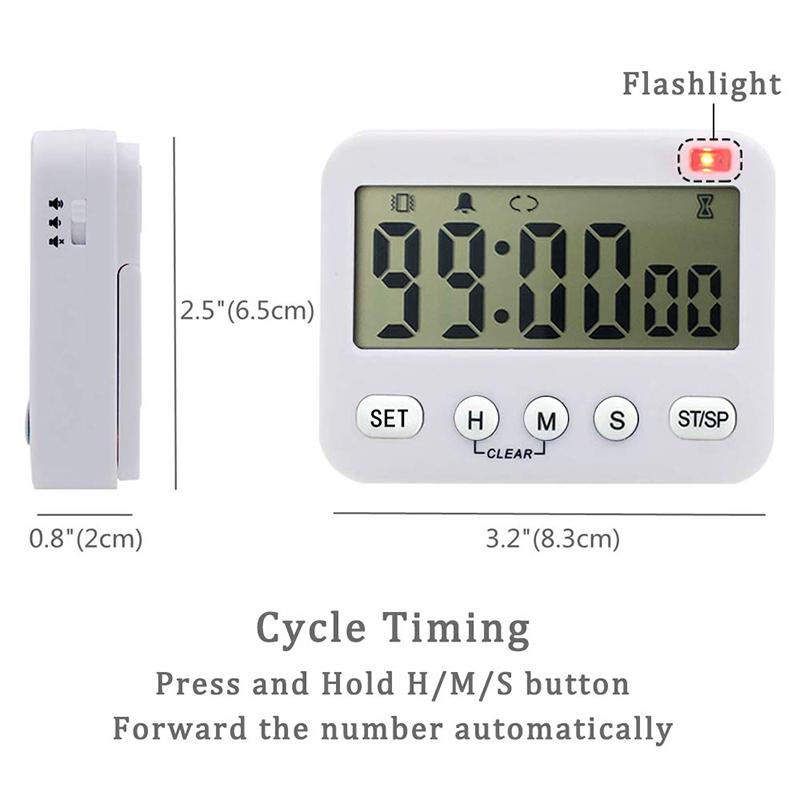 Digital Kitchen Timer Big Digit Count Down & Up Timer Memory Vibration Flashlight Loud Alarm with Magnetic Back Type A
Digital Kitchen Timer Big Digit Count Down & Up Timer Memory Vibration Flashlight Loud Alarm with Magnetic Back Type A